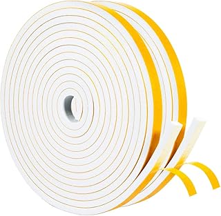 Sponsored Ad – Yotache White Doors Windows Insulation Tape 2 Rolls 1/2 Inch Wide X 1/4 Inch Thick, Foam Weather Stripping ...