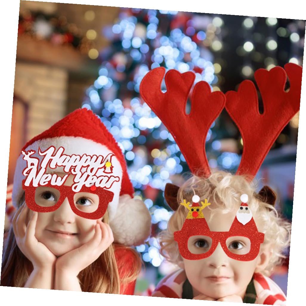 MAGICLULU Verres De Décoration De Noël Christmas Hat Lunettes Noel Fête De Mariage Boules De Décorations De Noël Accessoires De Lunettes De Fête Verres Pour