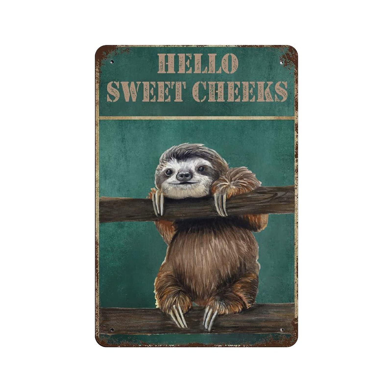 Hello Sweet Cheeks Metal Signs, Fun Poster For Bar Kitchen Cafe Farmhouse Wall Decor 12x8 Inch
