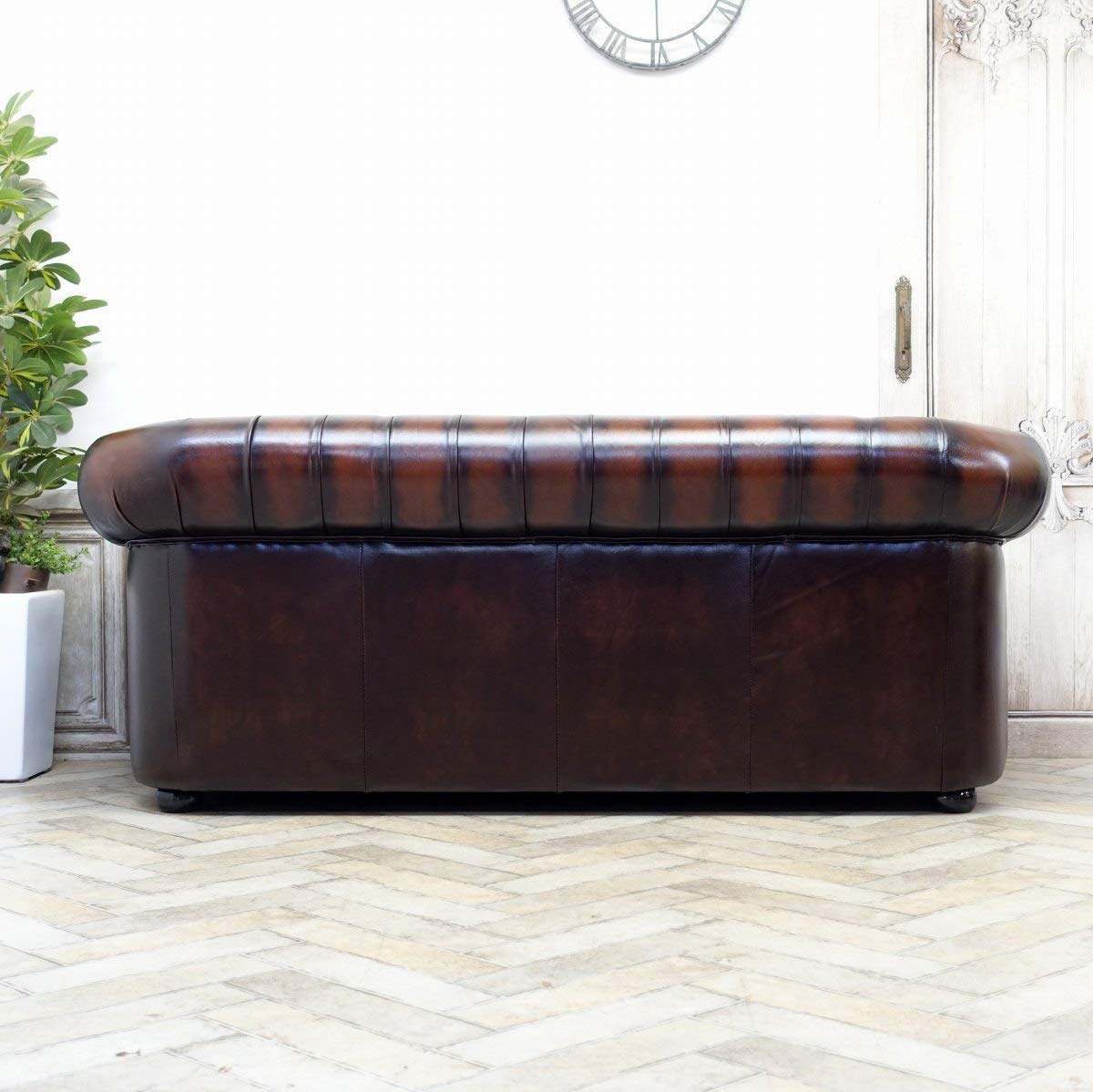 英国　ヴィンテージ　チェスターフィールド　イギリス製ブラウン Amazon｜チェスターフィールドソファー SA-232 イギリスアンティーク調