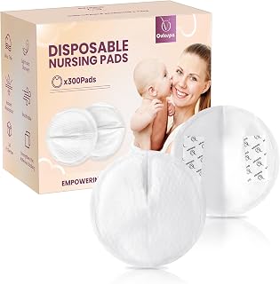 Ovlospa Ultra-Absorbent Disposable Nursing Pads: Super Soft, Breathable Breast Pads for Dry Comfort, 300 Count Breastfeeding Essentials