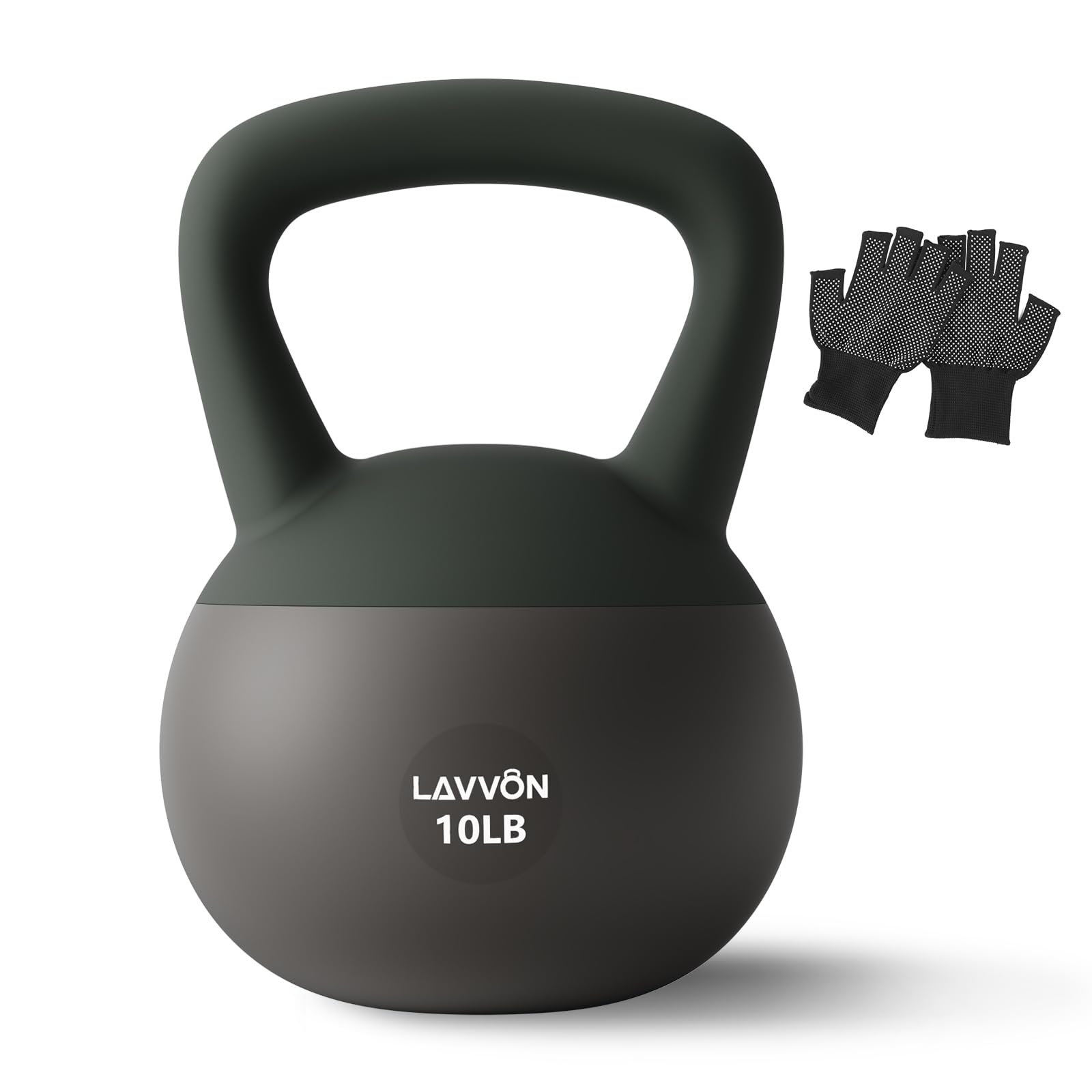 Soft Kettlebell -Cushioned Impact-Resistant Base and Anti-Slip, Kettle bell Anti-Slip Grip Weight for Home Workouts, Safe Strength Training Kettlebells Sets for Women & Men (Black-Green, 4.5KG(10lb))