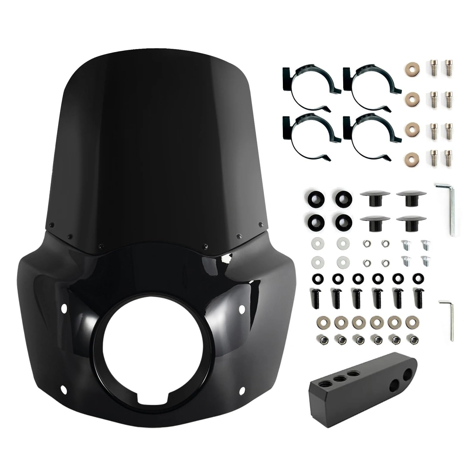 DGHBNP Motorbike Cowls Fit For Ha&rley Dyna Street Bob Super Glide Low Rider 2006-2017 Forks Fairing Fairing Windshield Kit Hump Tail Fairing(DYNA-15 dark gray)