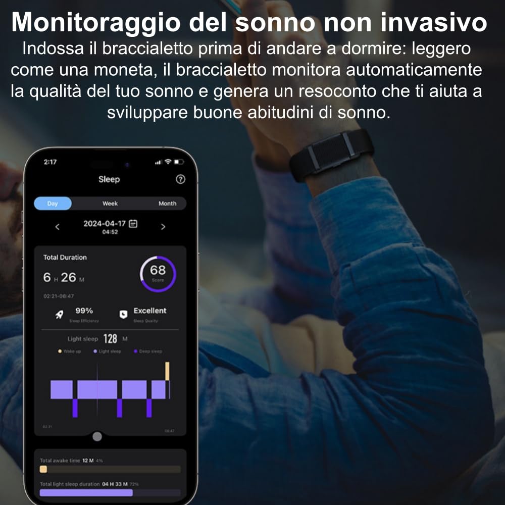 MEIION Volovivo smart fitness band,Design senza schermo, Design Minimal, Comodo da indossare