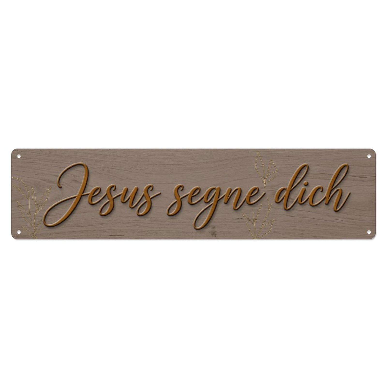 Jesus Segne Dich Blessing Grace （1） Metal Tin Skinny Sign Plaque Wall Decor for Cafe, Club Bar, Office, Home Garden Metal Poster 4x16Inch