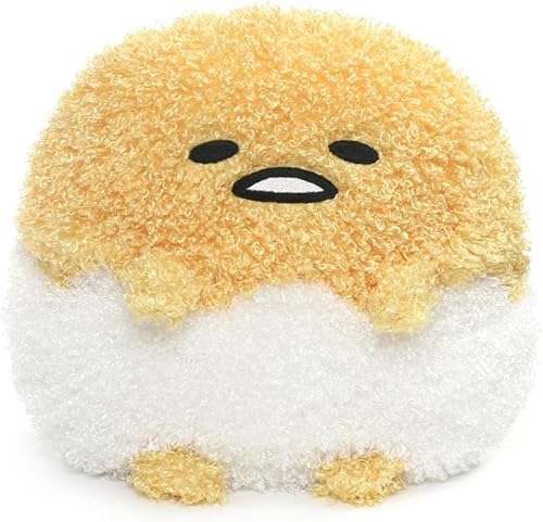 GUND Sanrio Gudetama Deluxe Egg in Shell - Animal de peluche de huevo perezoso, amarillo, 9.5 pulgadas