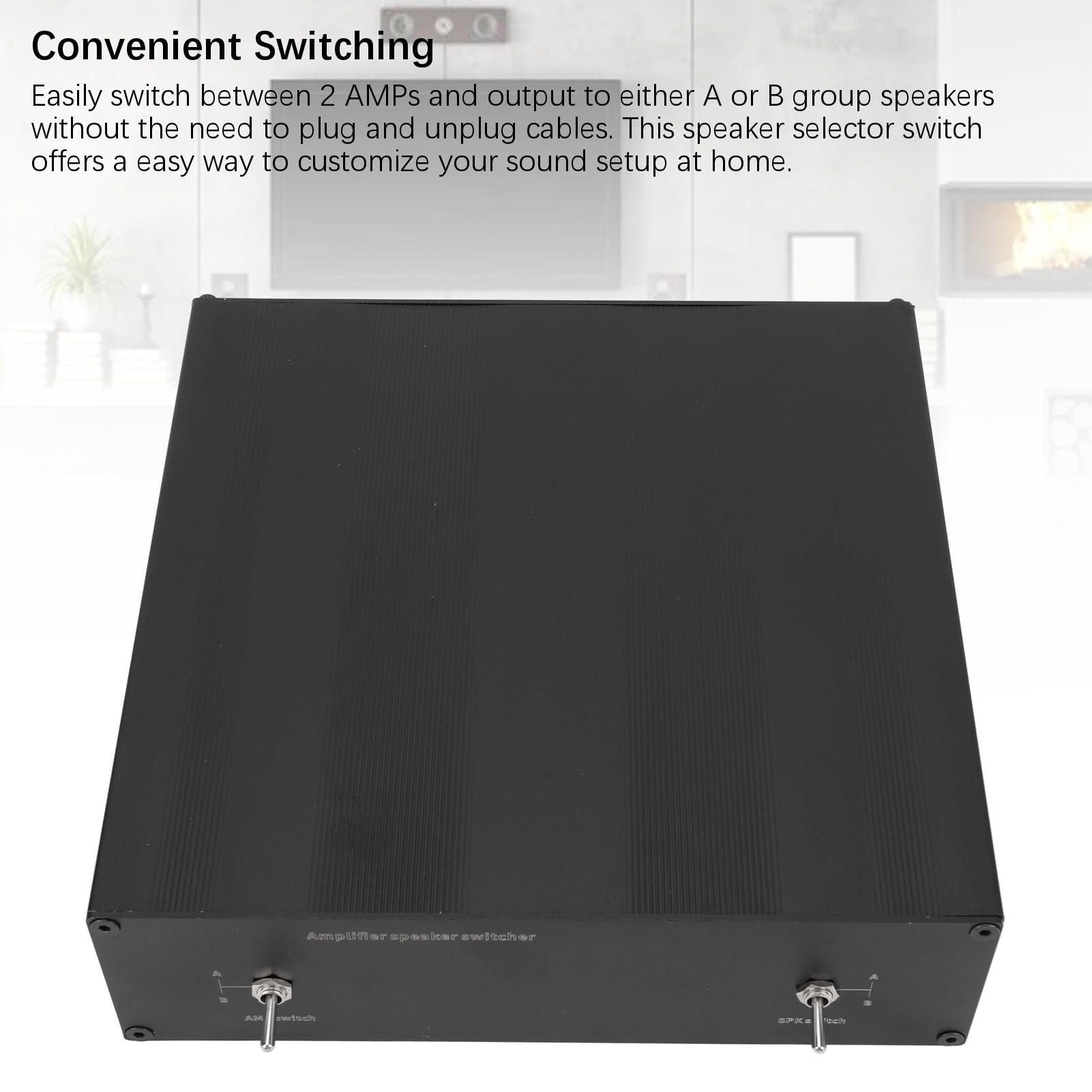 Dos Amplificadores, Interruptor Selector de Altavoz, Calidad de Sonido Superior para Cine en Casa, Construcción de Aluminio