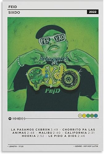 Miniatura 1 de TAMNAN Feid - Sixdo 50 Canvas Poster Wall Decorative Art Painting Living Room Bedroom Decoration Gift Unframe-style12x18inch(30x45cm)