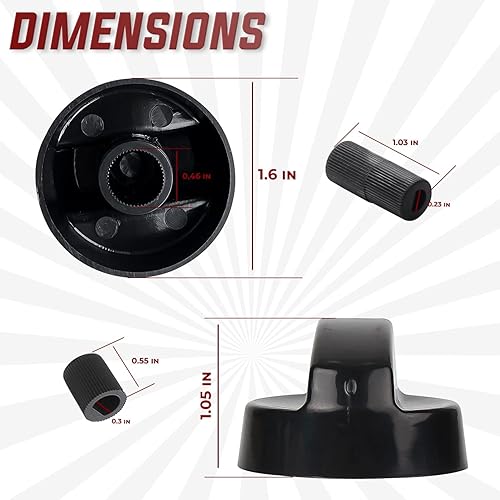 Miniatura 3 de Seentech Paquete de 4 perillas de control de repuesto con 12 adaptadores para horno, estufa y estufa, versátil y amplia aplicación para varios