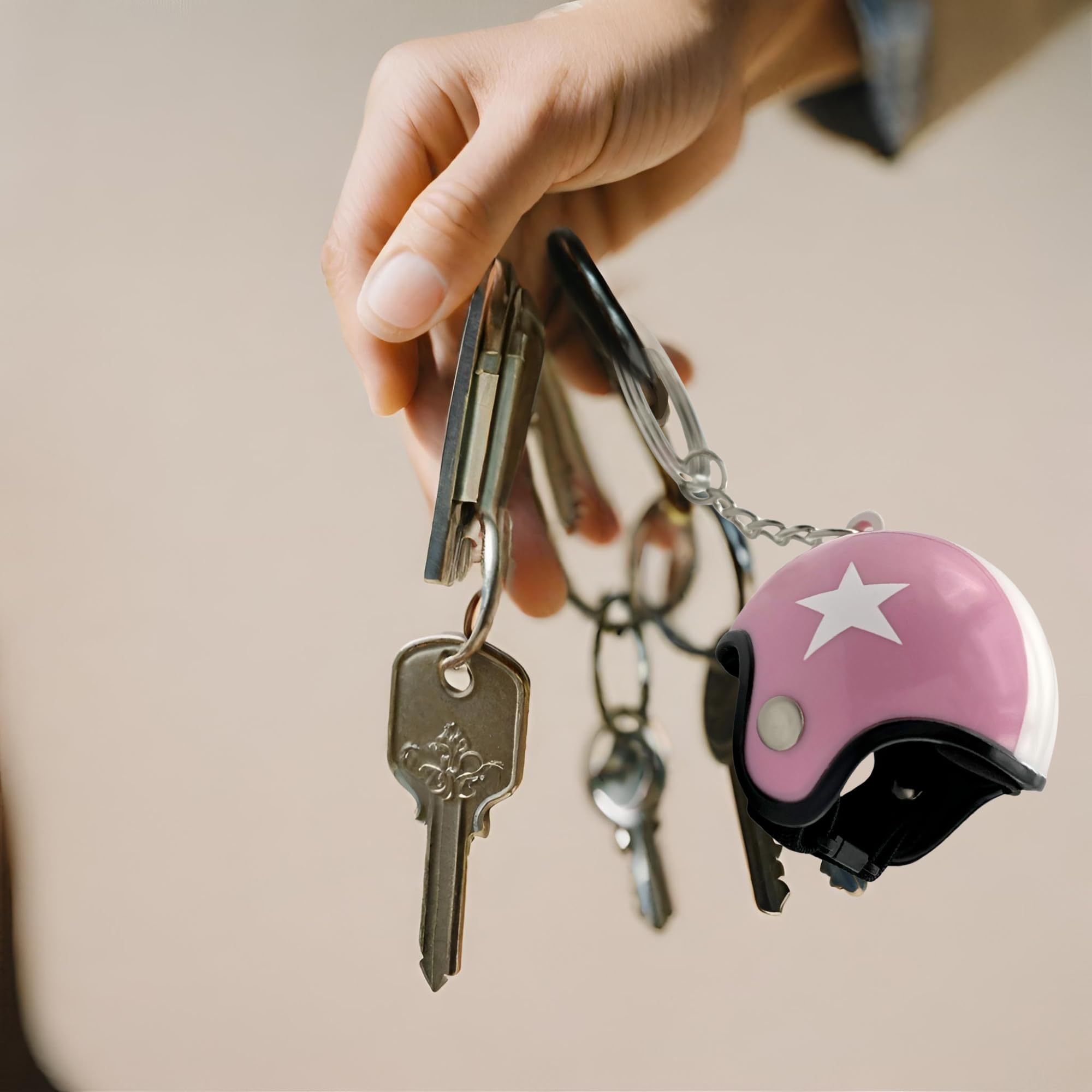 Llavero casco de Moto, Motorcycle Helmet Keychain, Rosa, 1 Unidad - imagen 6