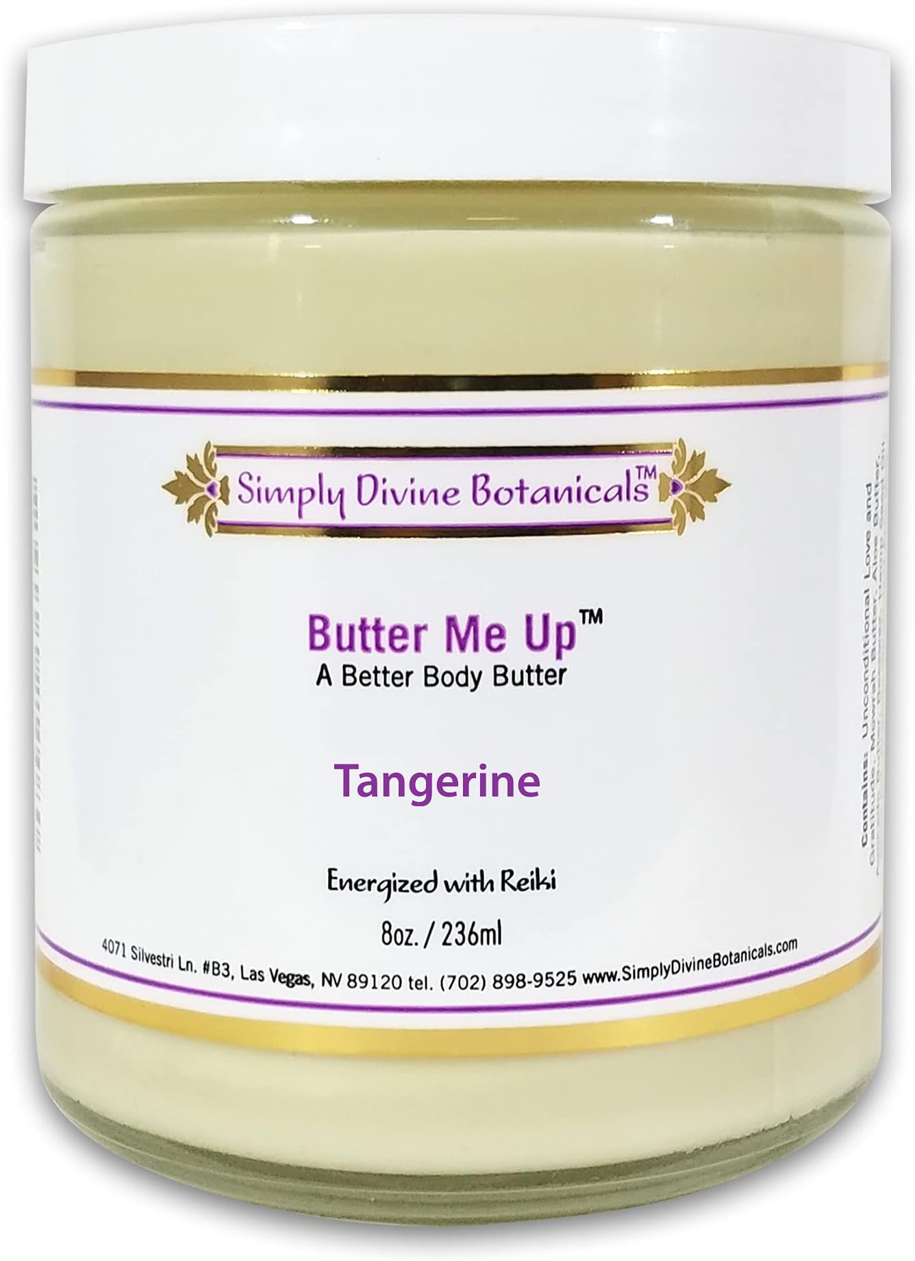 Butter Me Up Tangerine Hand and Body Butter 8 oz by Simply Divine Botanicals