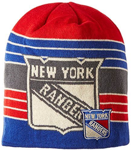 NHL New York Rangers Men's Face-Off Loud Beanie Knit Cap, One Size, Blue