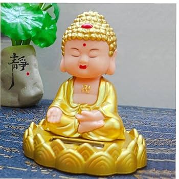 Amazon.co.jp: 車 ダッシュボード 置物 仏像 仏陀 ソーラー 首