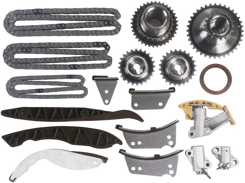 MPLUS Engine Timing Chain Kit Replace for 01-07 Hyundai D4CB H1 (H200) Box/Mini Bus H1/Starex MPV & 08-16 Hyundai D4CB i800 Bus iLoad Bus / 02-16 Kia D4CB Sorento MPV 2.5L CRDi
