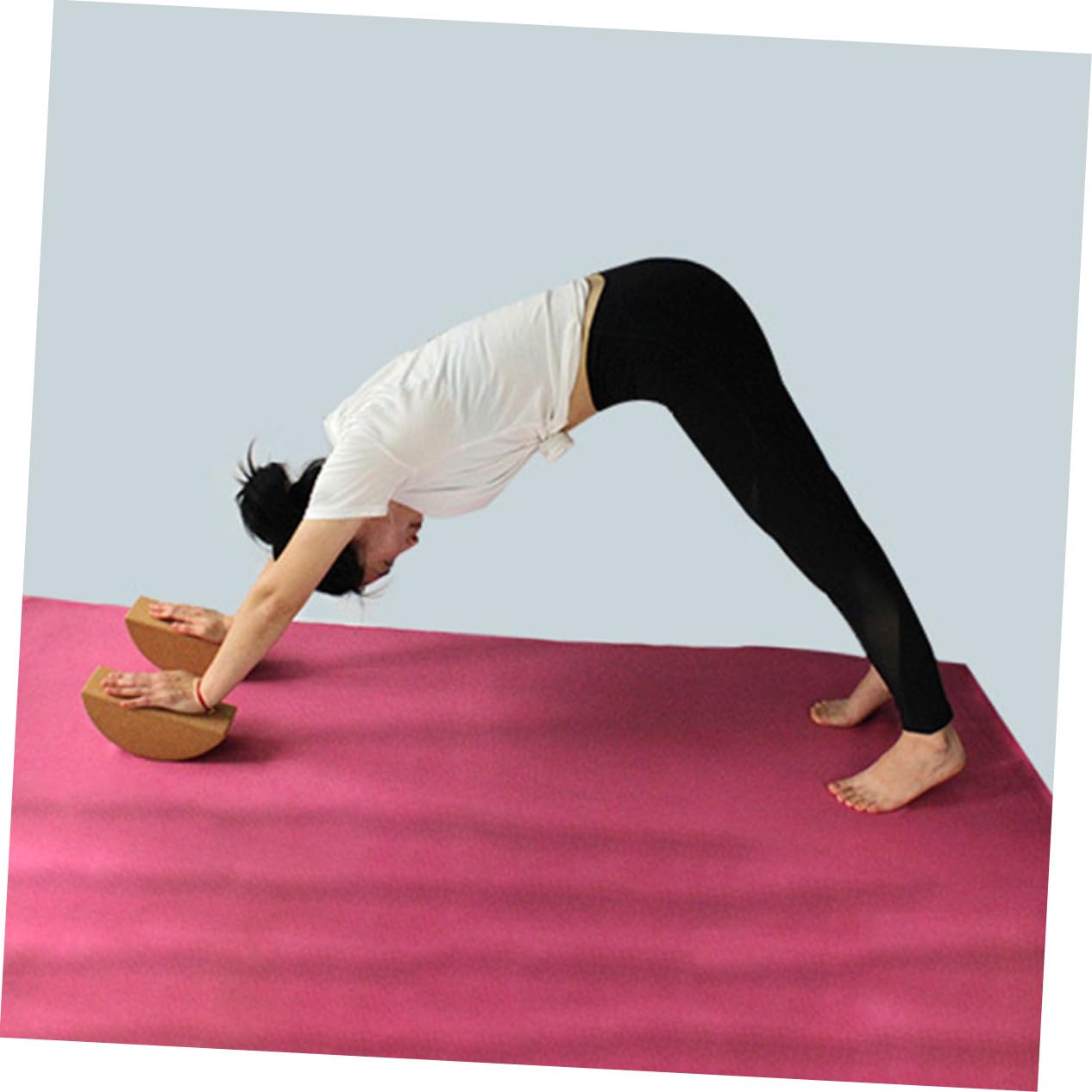 Bloque de Yoga Antideslizante de Corcho Natural, Medio Tamaño, Ladrillo de Entrenamiento para Fortalecer el Core, Equipo Fitness para Yoga en Casa, Accesorio Adecuado
