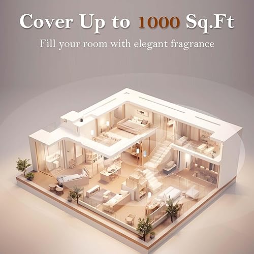 Miniatura 5 de Difusor de aceite esencial, 1000 pies cuadrados de cobertura, máquina de aire inteligente con aplicación Bluetooth, difusor de aromaterapia sin agua