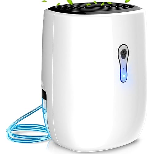 Dehumidifiers for Home 27oz(800ml) Small Auto Shut off Dehumidifiers with Drain Hose,Portable Ultra Quiet Mini Dehumidifier Effective for Bathroom, Basement, Garage, RV, Gun Safe, Closet