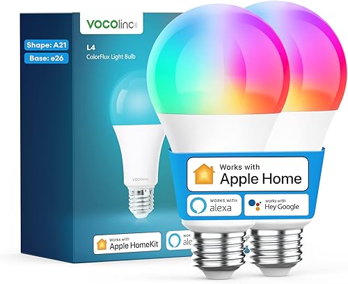 Miniatura 9 de VOCOlinc - Bombilla LED inteligente Wi-Fi A21 95W 60W Equiv multicolor y blanco graduable compatible con Apple HomeKit iOS12 Alexa asistente de
