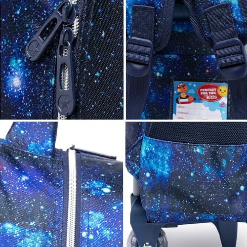 Kit Mochila De Rodinhas Infantil Escolar Espaçosa Reforçada Com Estojo e Lancheira Térmica