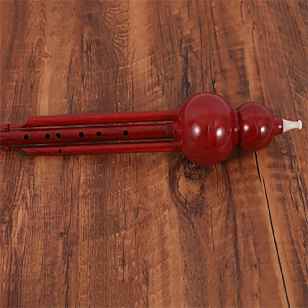 Redwood Hulusi Instrumento musical tradicional chino Principiante Caja Set B clave plana Hulusi Curcubit Chino Calabaza Flauta
