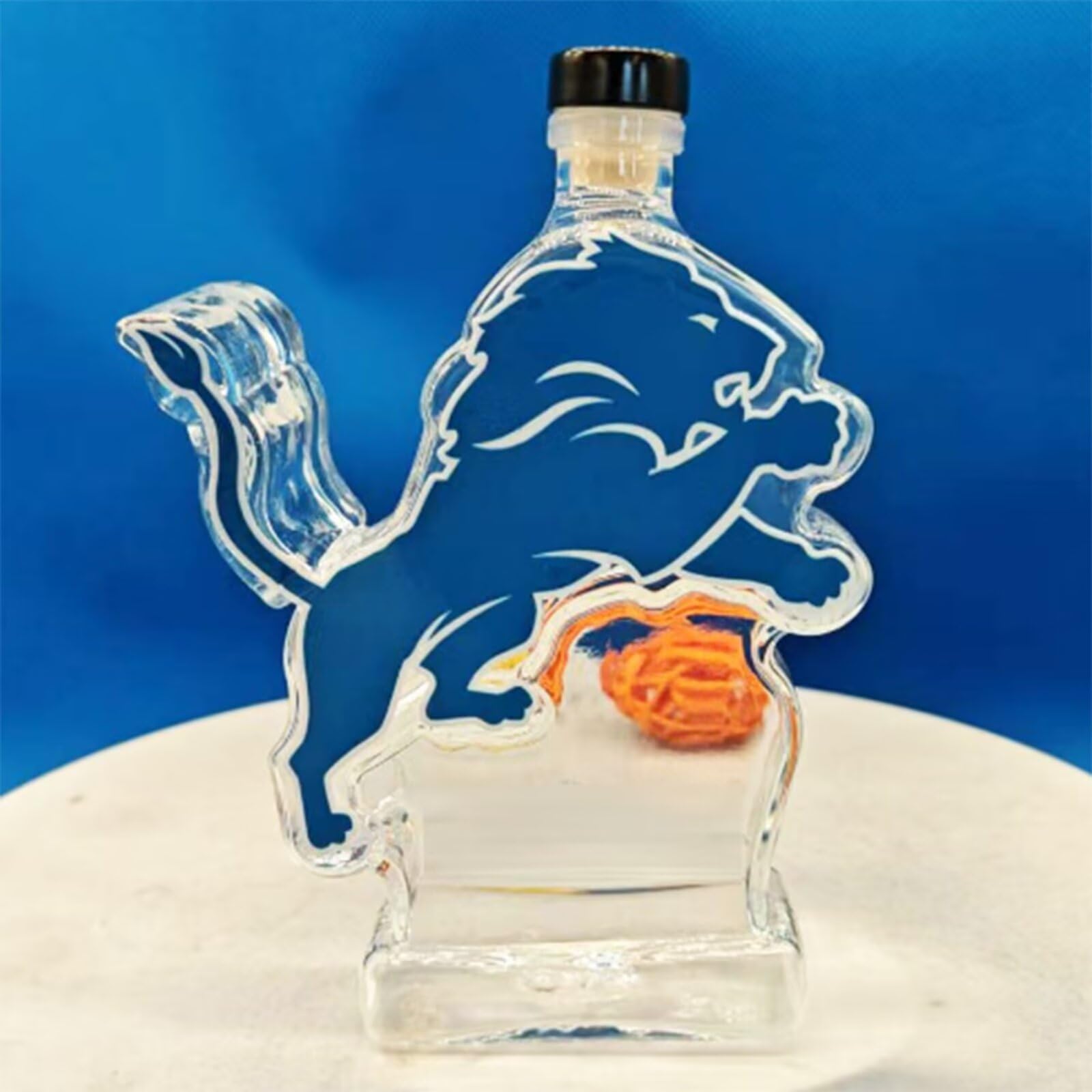 karafka, 300 ml figurka butelki whisky w kształcie lwa, trójwymiarowa nowość postaci szklanej karafki do(A)