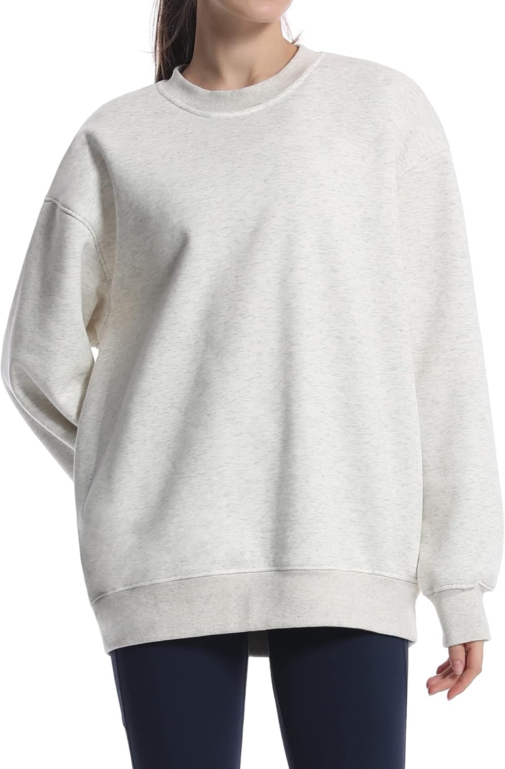 THE GYM PEOPLE Womens' Fleece Crewneck Loose fit Soft Oversized Pullover Sweatshirt - Image 5
