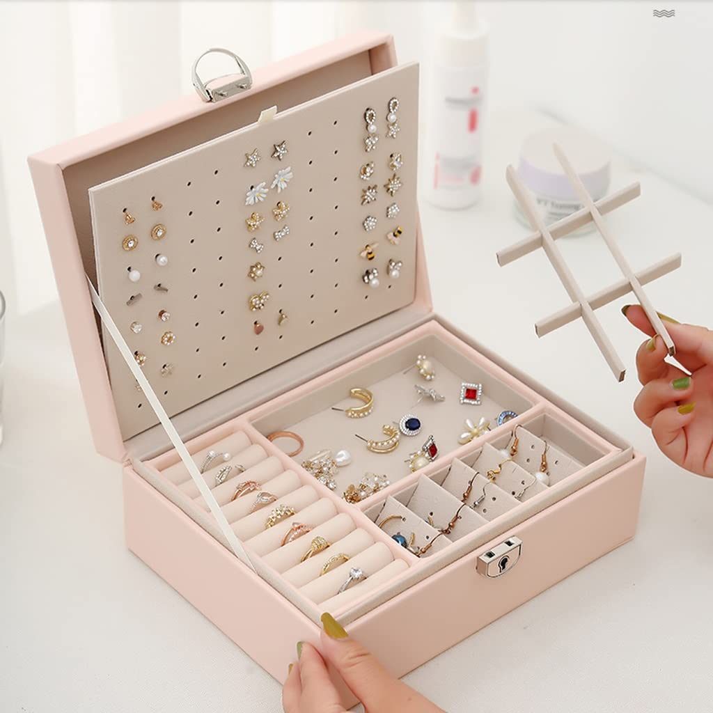 Portagioie Porta Gioie Porta Gioielli Caso di gioielli Caso Small Viaggio Gioielli Body Organizer Box PU. Deposito di gioielli in pelle for anelli Boxies box regalo for le donne ragazze Portagioielli