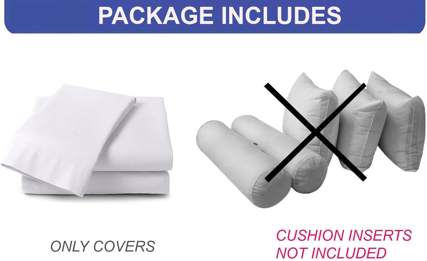 Prolinemax Style 5 - Mattress & Pillow Bolster for Outdoor Indoor Daybed Porch Swing Bed Knife Edge Twin-XL Size AD108 | Covers ONLY |