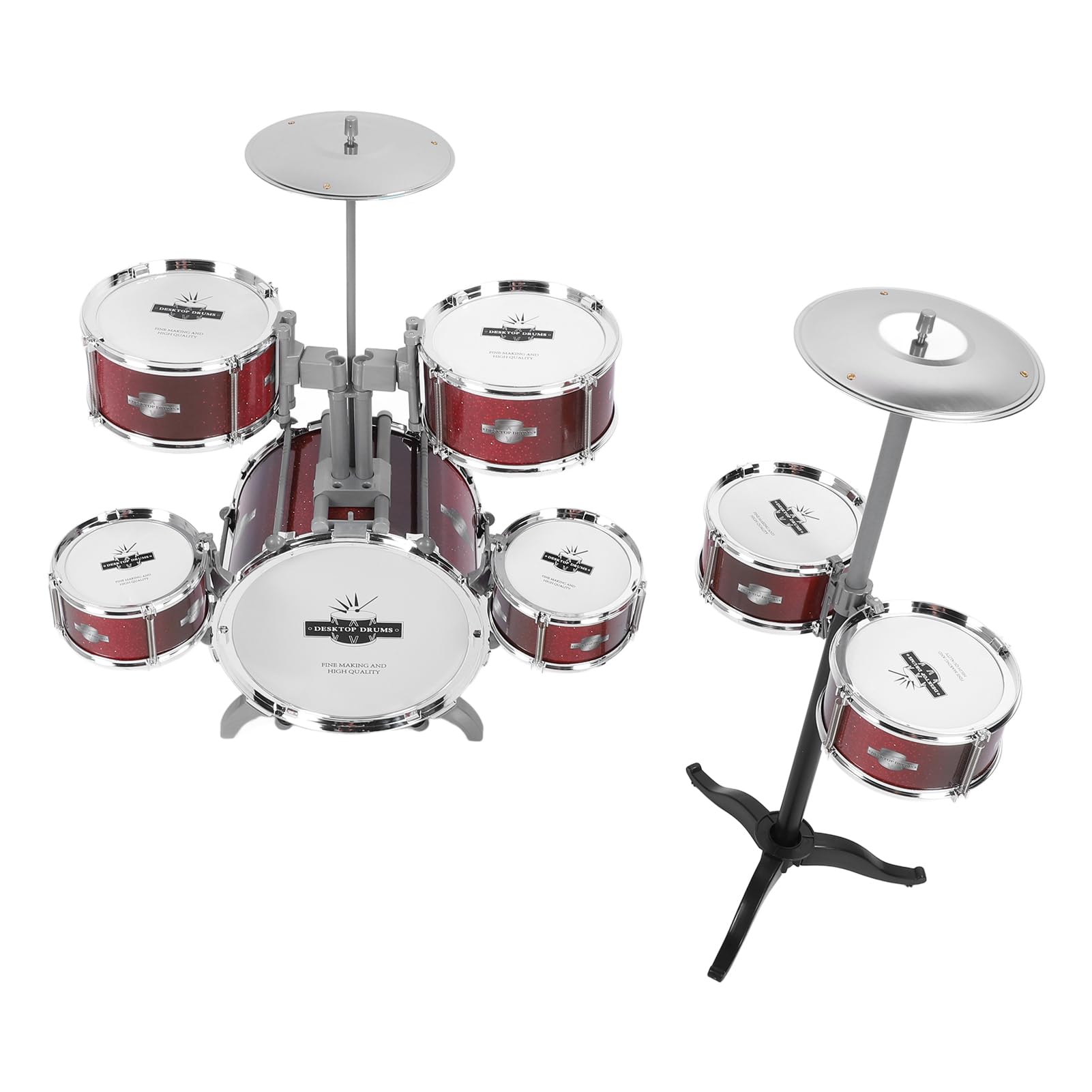 Sxhlseller Jazz-Schlagzeug-Spielzeug |ABS-Percussion-Kit mit Galvanisierung, Eltern-Kind-Musikinstrument für und Mädchen, Pädagogische Simulationstrommel