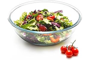 NUTRIUPS 5 Quart Extra Large Glass Bowl