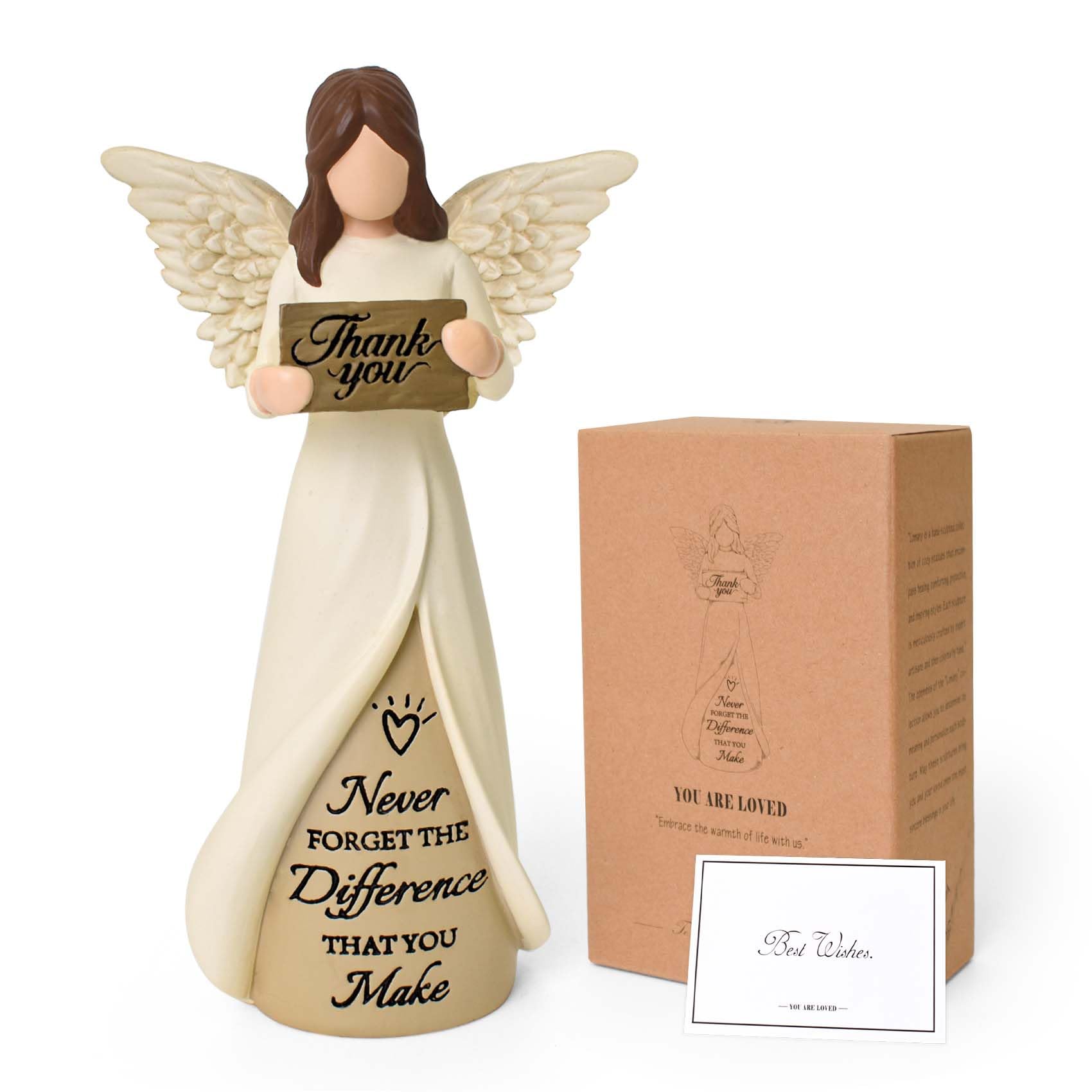 Thank You Gifts for Women, Resin Angel Ornament Hloding A "Thank You" Sign
