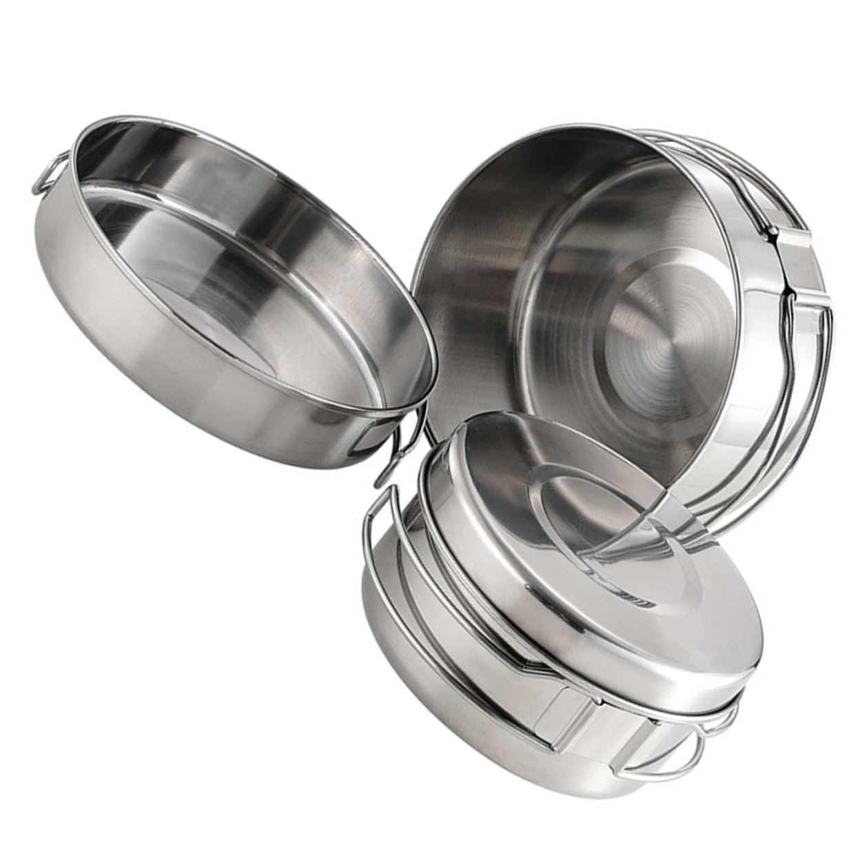 Abaodam Camping Cooking Pan Set Stainless Steel Portable Cooking Utensils for Camping Hiking Barbecue