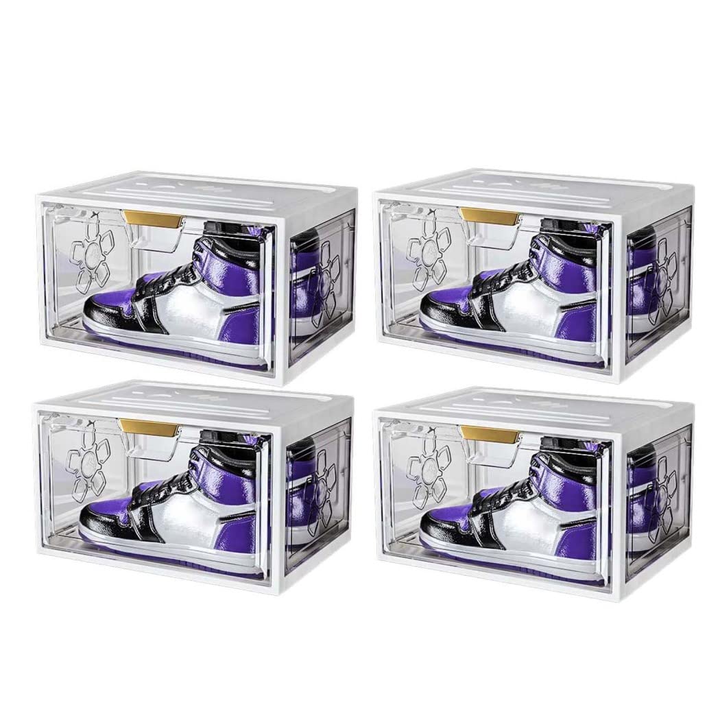 Boîte à chaussures avec ouverture latérale et plastique rigide