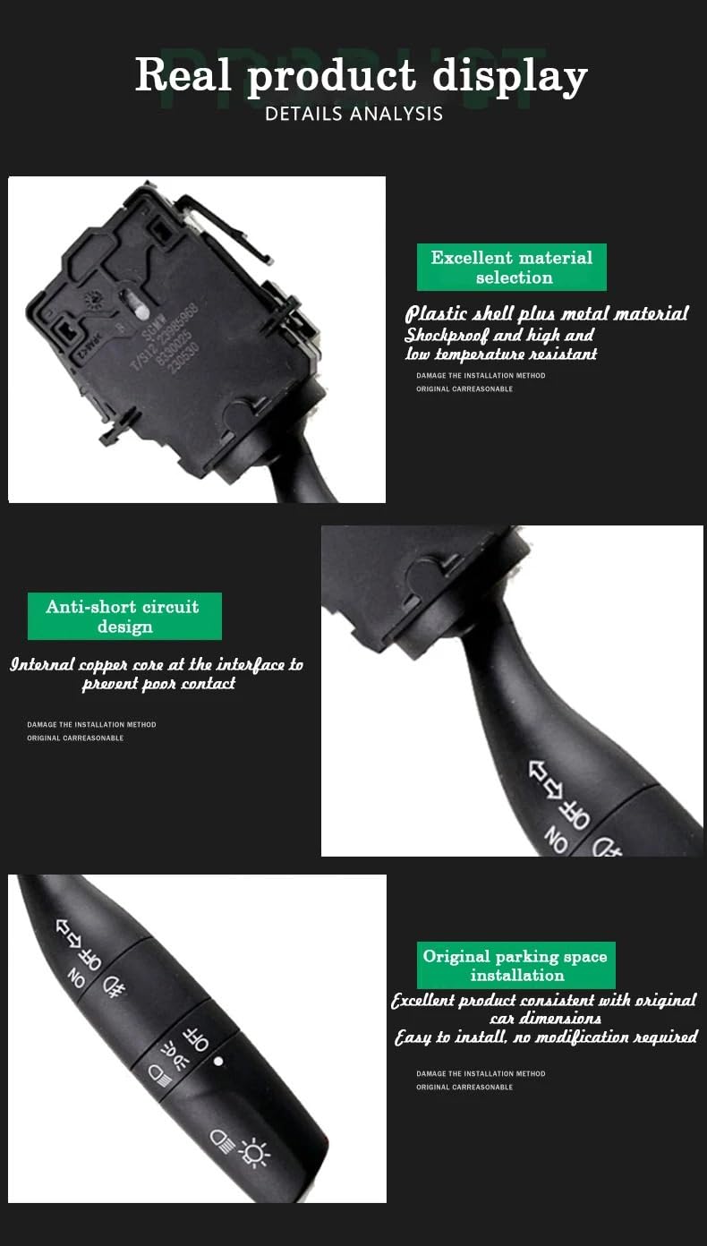 Para Carol 2010~2014, interruptor coche, indicador luz cabeza tallo mando de control de crucero(Wiper with rear)