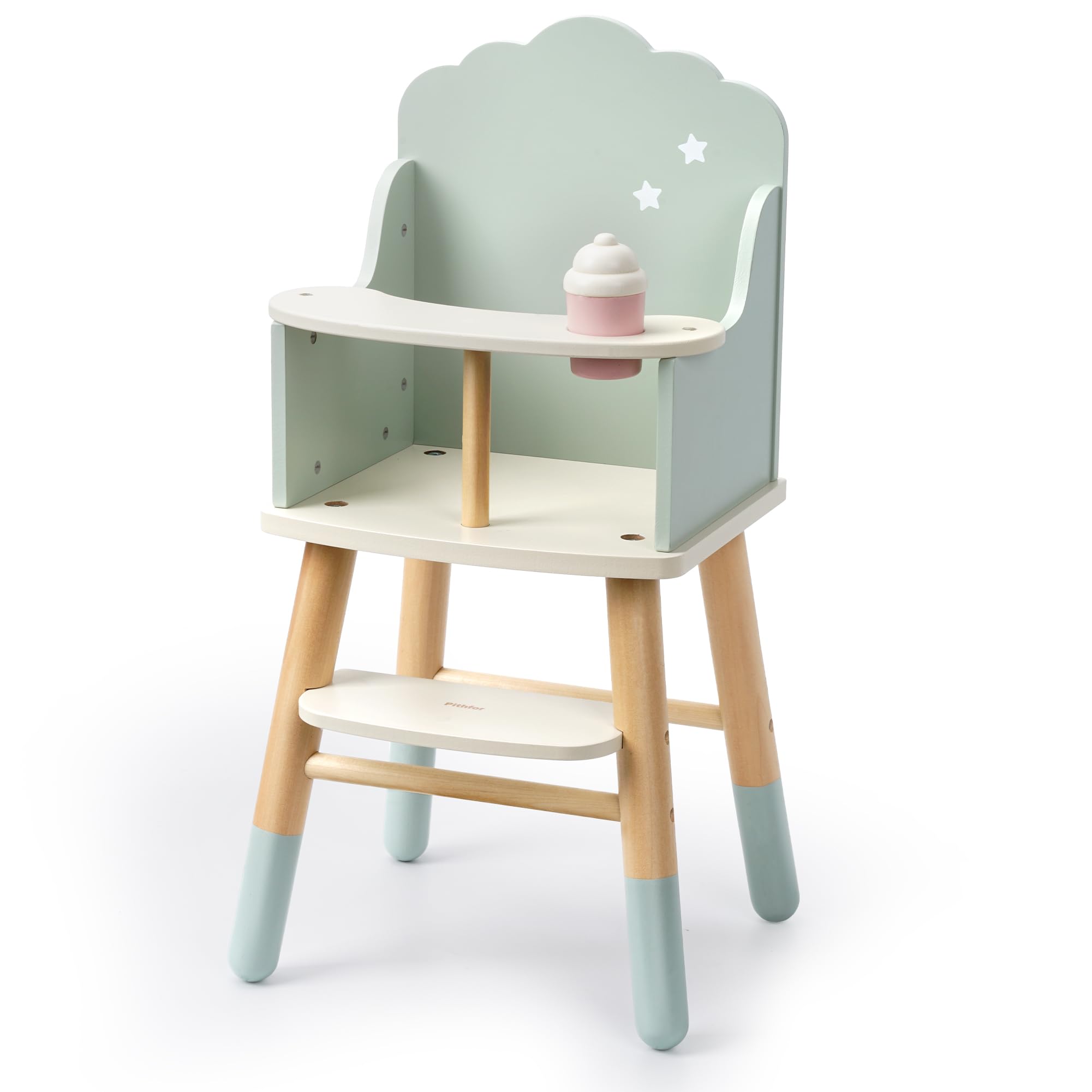 Pithfor Wooden Baby Doll High Chair