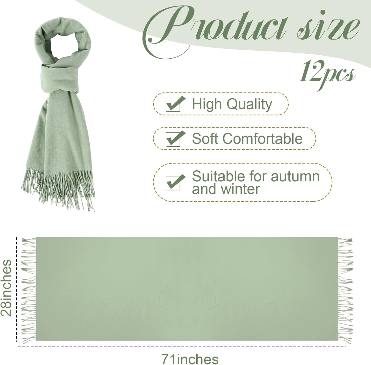 Haysandy Bulk Pashmina Shawls Winter for Wedding Women Scarf Bridesmaid Shawls and Wraps Valentine's Day Party Gift for Guest - Image 2