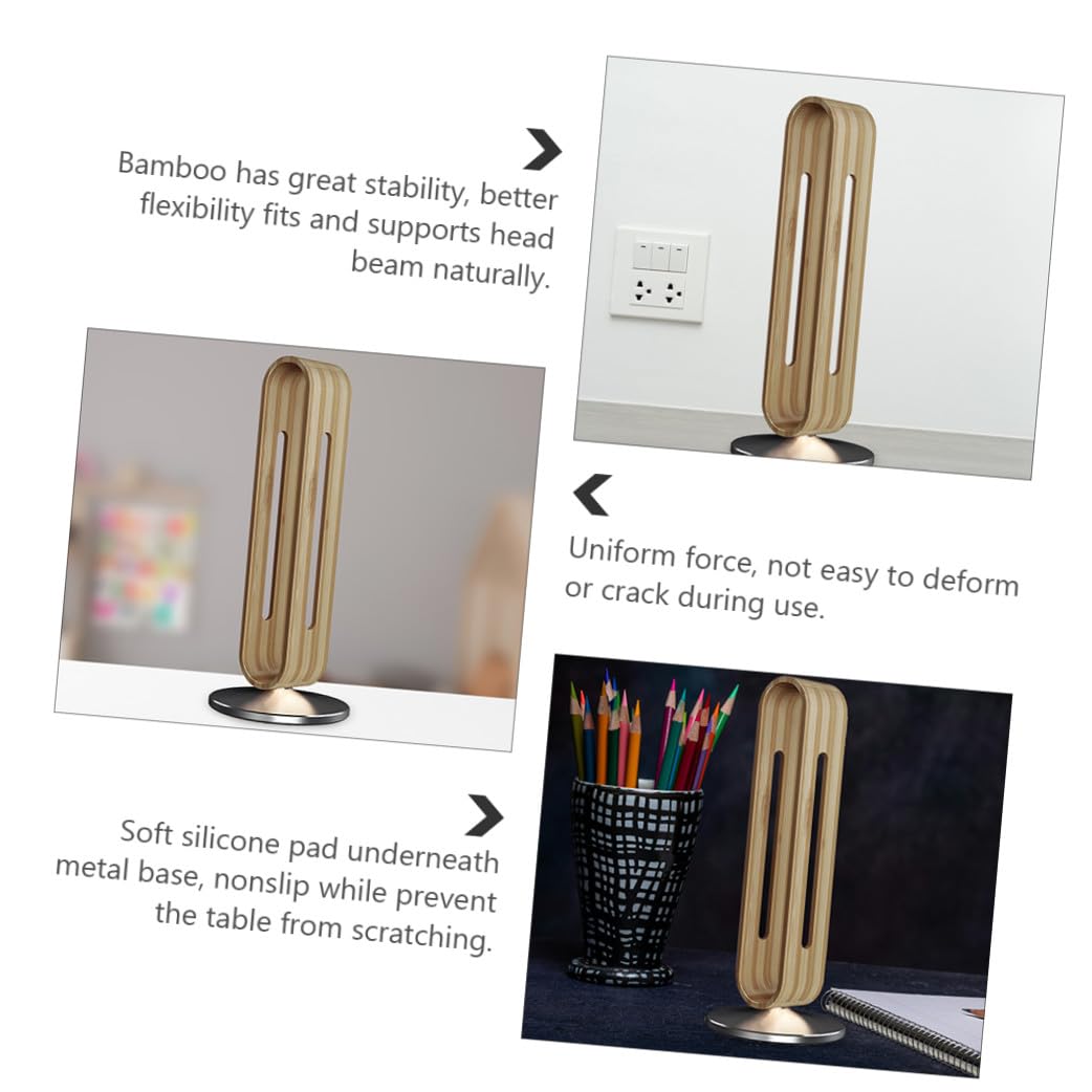 Cabilock Soporte Para Auriculares De Bambú Diseño Minimalista Base Metálica Antideslizante