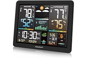 8.5" Weather Station Wireless Indoor Outdoor Thermometer & Atomic Clock