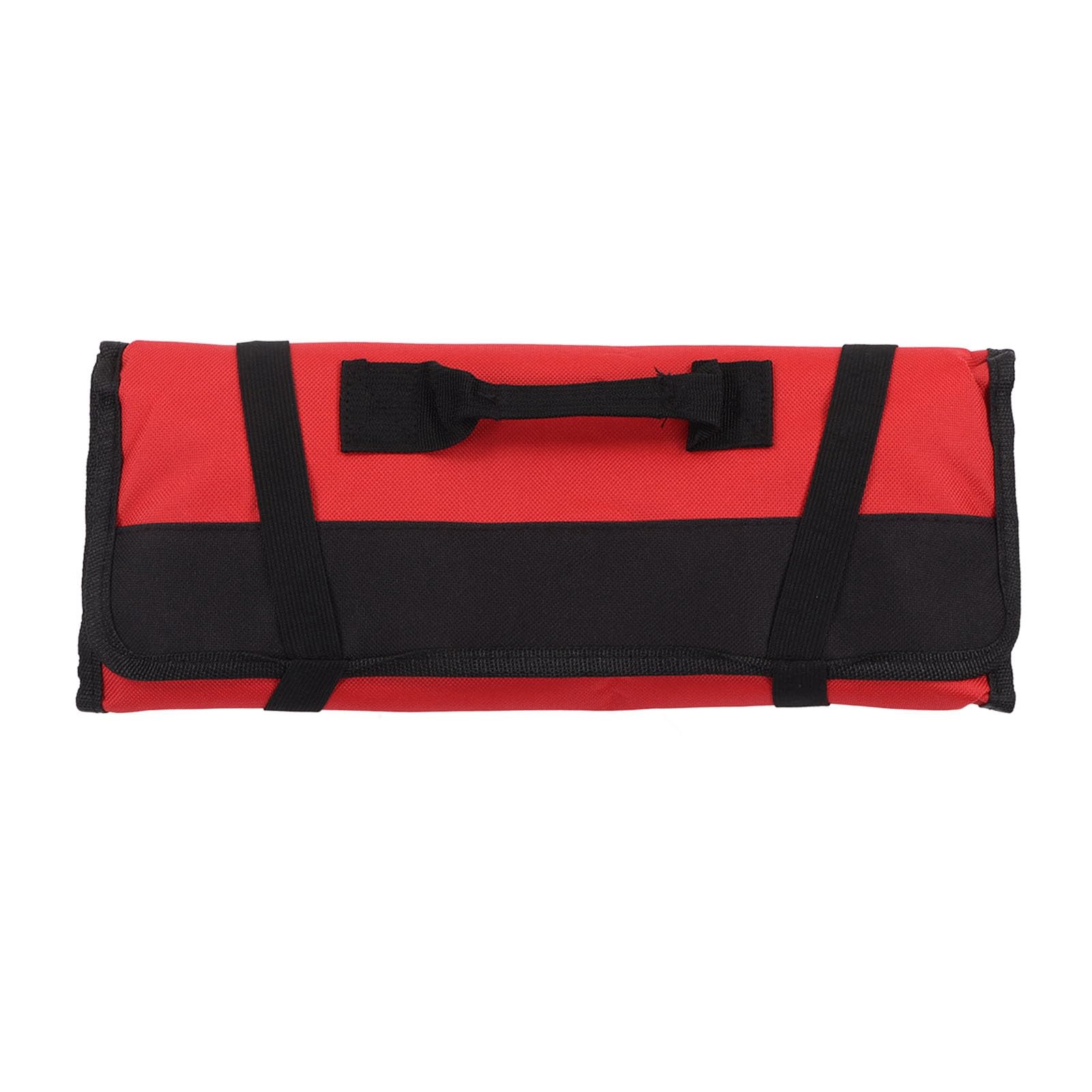 Multifunctional Tool Bag Thicken Oxford Cloth Roll Up Pouch Portable Tool Pouch for Various Tools Storage Red