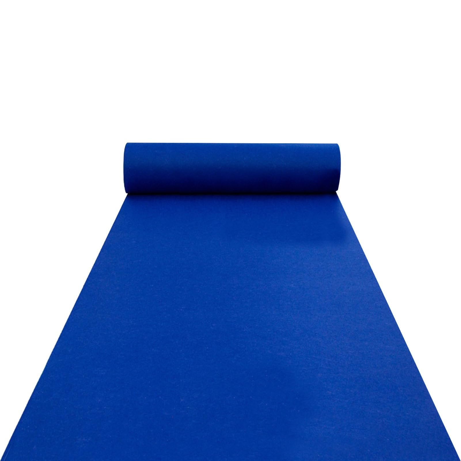 Blauer Gangläufer für Hochzeitszeremonie, 2 mm Dicker Laufsteg-Teppich, 1 m x 10 m, 1,5 m x 20 m, Teppichläufer mit Bändern für Party, Abschlussball, Strand, zuschneidbar(1x15m)