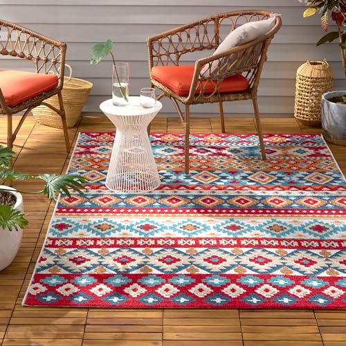 Towncountryeverydaydahliasouthwesternstripeindooroutdoorarearuguvfaderesistanthighlowpileredmutli710x102  Urban Country Home Decor Town country everyday dahlia southwestern stripe indoor outdoor area rug uv fade resistant high low pile redmutli 710×102  urban country home decor