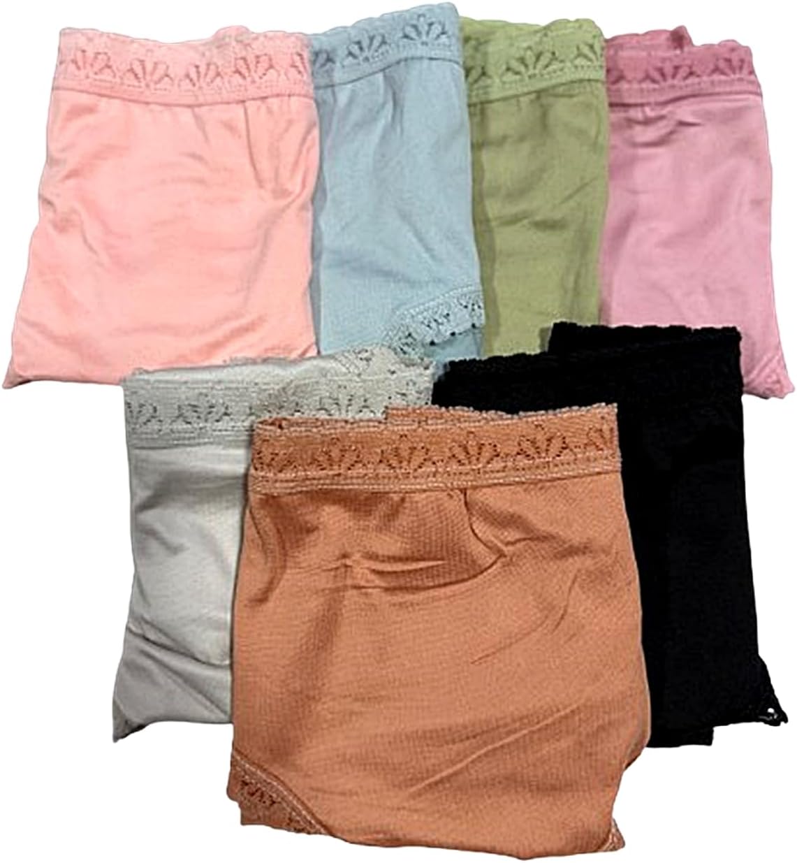 5 pack assorted Color Adult Unisex High Waist Lace Trim Panties Nylon Spandex soft and stretchy Size Hip 42-44 inches - Image 3