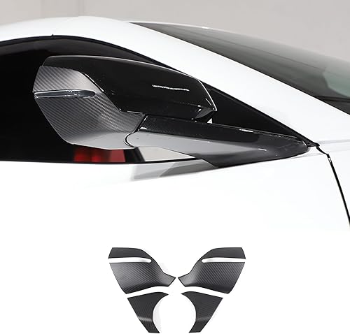 Cubierta de la tapa del espejo lateral del automóvil compatible con Chevrolet Corvette C8 Stingray 2020-2024 100% fibra de carbono real, 4 piezas de