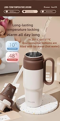 Miniatura 6 de Botella de agua de acero inoxidable aislada al vacío para la oficina, el automóvil o el hogar, mantiene el frío durante 24 horas, el calor durante