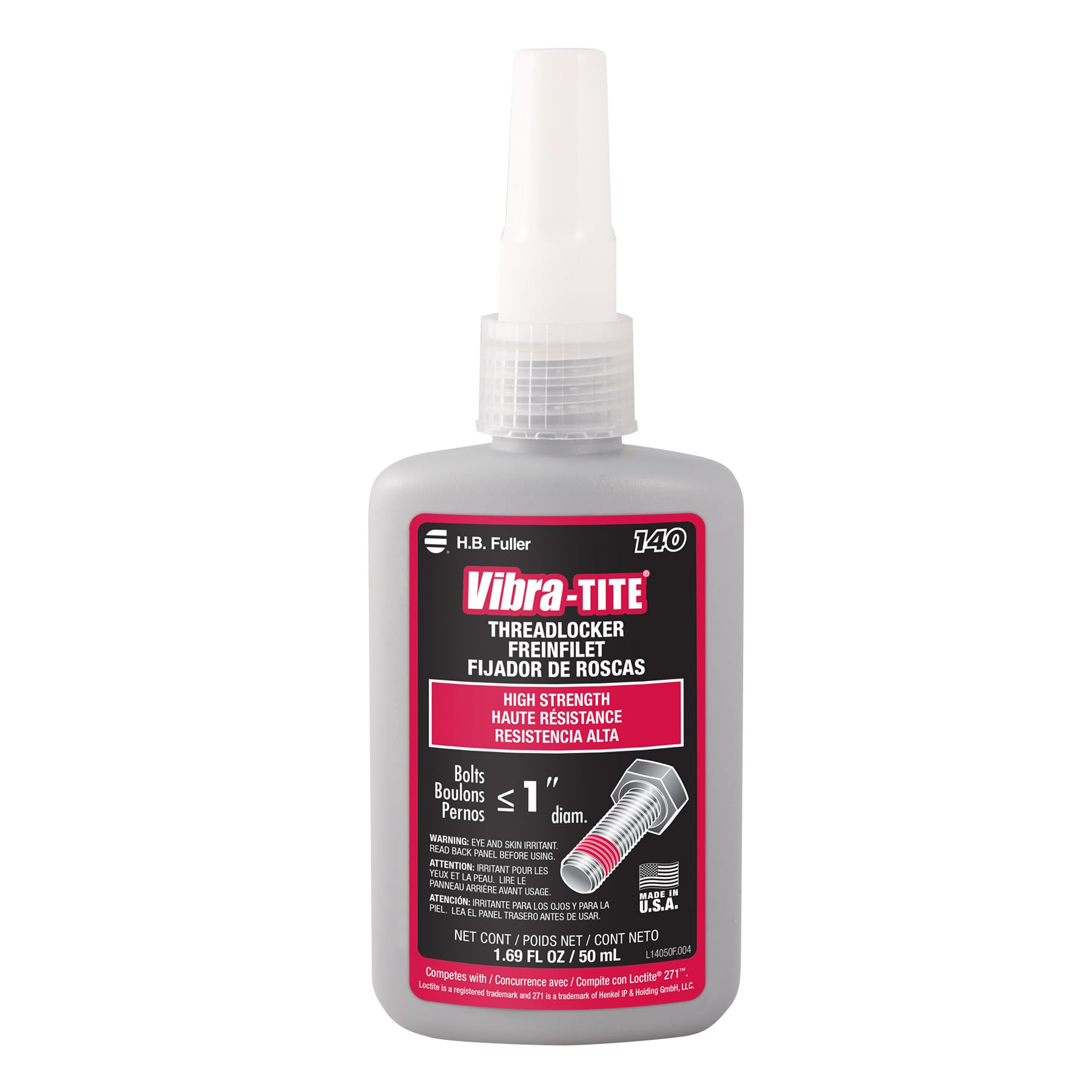 Vibra-TITE - 14050 140 Permanent High Strength Anaerobic Threadlocker, 50 ml Bottle, Red