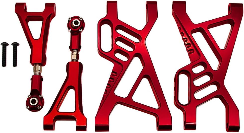 FLMLF Alloy CNC Rear Suspension A-Arm Set Red For 1/5 HPI BAJA RV KM 5B 5T 5SC