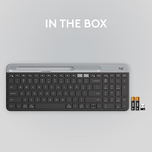 Miniatura 9 de Logitech K585 Teclado inalámbrico delgado multidispositivo, base integrada para dispositivo; para laptop, tableta, escritorio, teléfono inteligente,