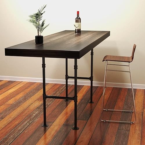 Miniatura 6 de Patas de mesa de tubo industrial de 38 pulgadas para mesa de pub de altura de barra, en forma de H, patas de base de hierro, mesas de café,