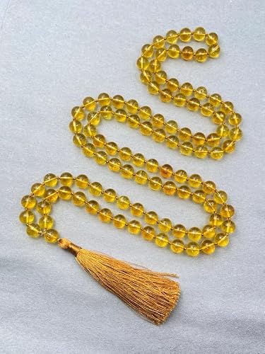 INFINITY GEMS Naturel AAA Citrine 108 Perles Mala 6mm Collier Mise à la Terre Guérison Gland Protection Spirituelle Méditation Équilibre Santé Mentale Japa Mala – vue 2