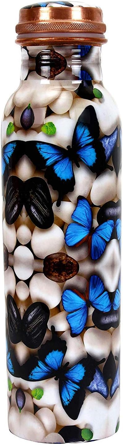 R Ayurveda CopperCopper Water Bottle; 1L, Set of 1, Multicolour